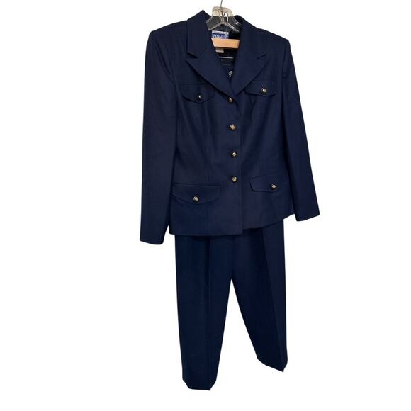 NWTGS VTG Pendleton NAVY WOMENS PANT SUIT SZ P6 $188 - Picture 2 of 6